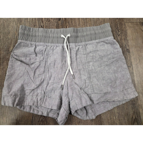 Athleta Pants - ATHLETA Cabo Linen 4" Shorts Pull On with Drawstring #405722 Gray 6
